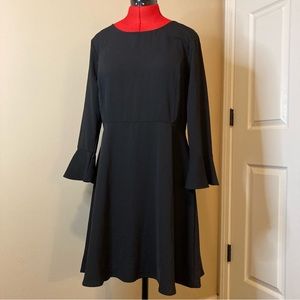 3/$25 Black Full Skirt Flounce Sleeve Dress